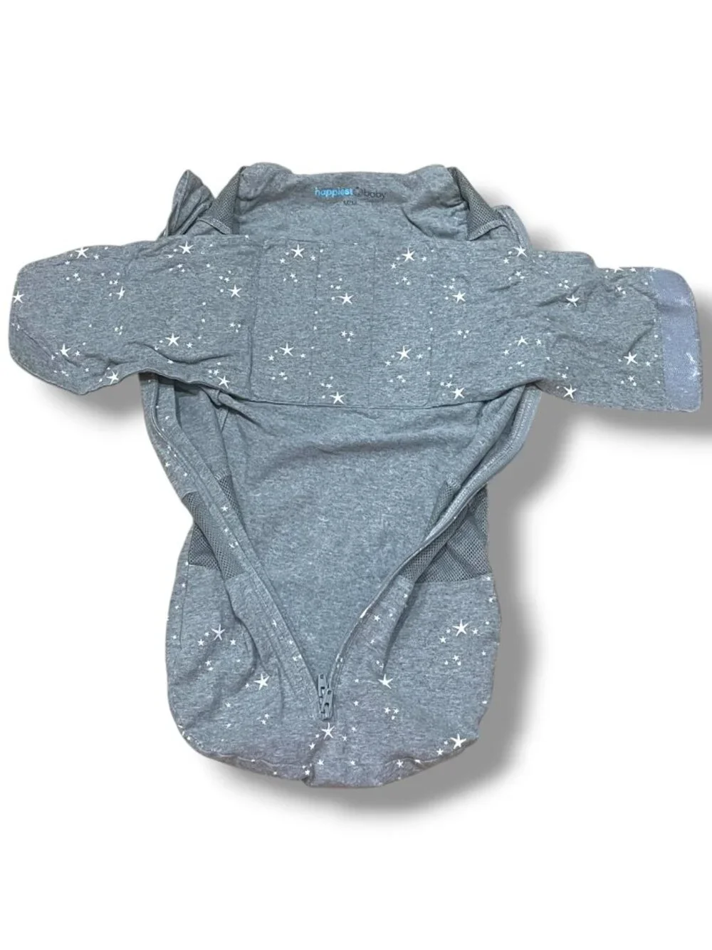 Happiest Baby Organic Cotton Gray Stars SNOO Sleep Sack Size Medium 12-18 lbs